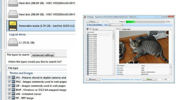 microsd reparieren diskdigger w782 w600