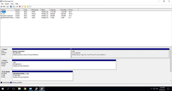 windows disk management w782 w600