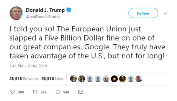 جریمه 5 میلیارد دلاری گوگل