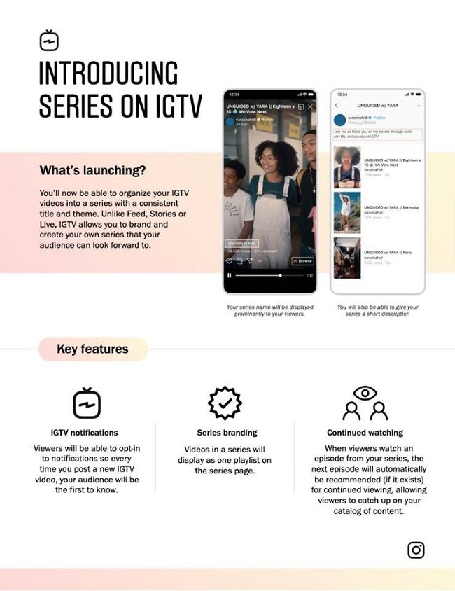 ابزار جدید IGTV به نام Series برای تولید محتواهای اپیزودیک معرفی شد