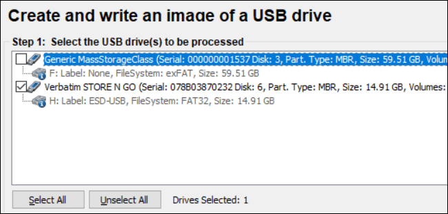 ایمیج گرفتن از درایو یو اس بی USB