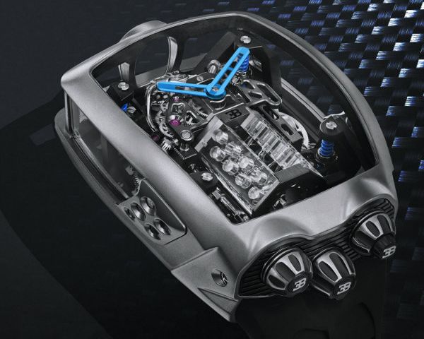 این ساعت مچی مخصوص بوگاتی شیرون درون خود یک موتور 16 سیلندر دارد [تماشا کنید]