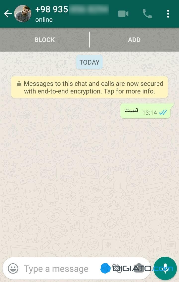 ارسال پیام به خود در واتساپ