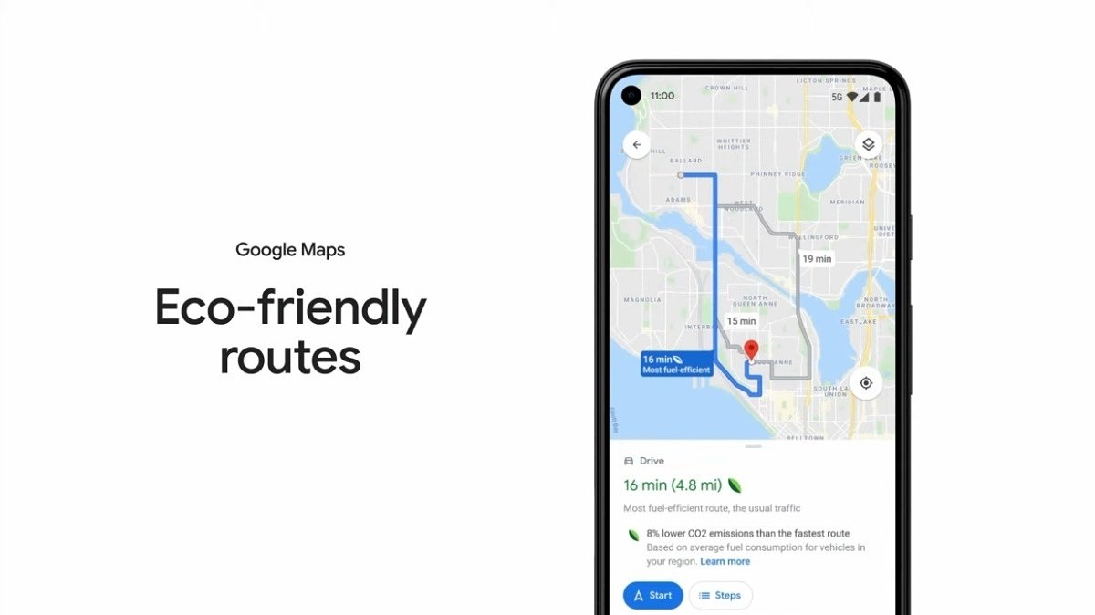گوگل مپس حالا می‌تواند از روی رد پای کربنی و امنیت جاده‌ها برایتان مسیریابی کند