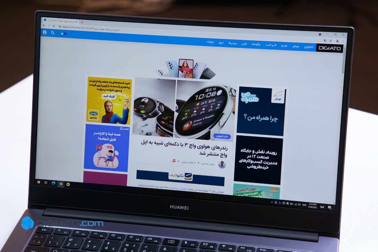 بررسی هواوی میت بوک دی ۱۴