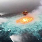 «چشم آتش» در اقیانوس: آتش‌سوزی مهیب در خلیج مکزیک مهار شد [تماشا کنید]
