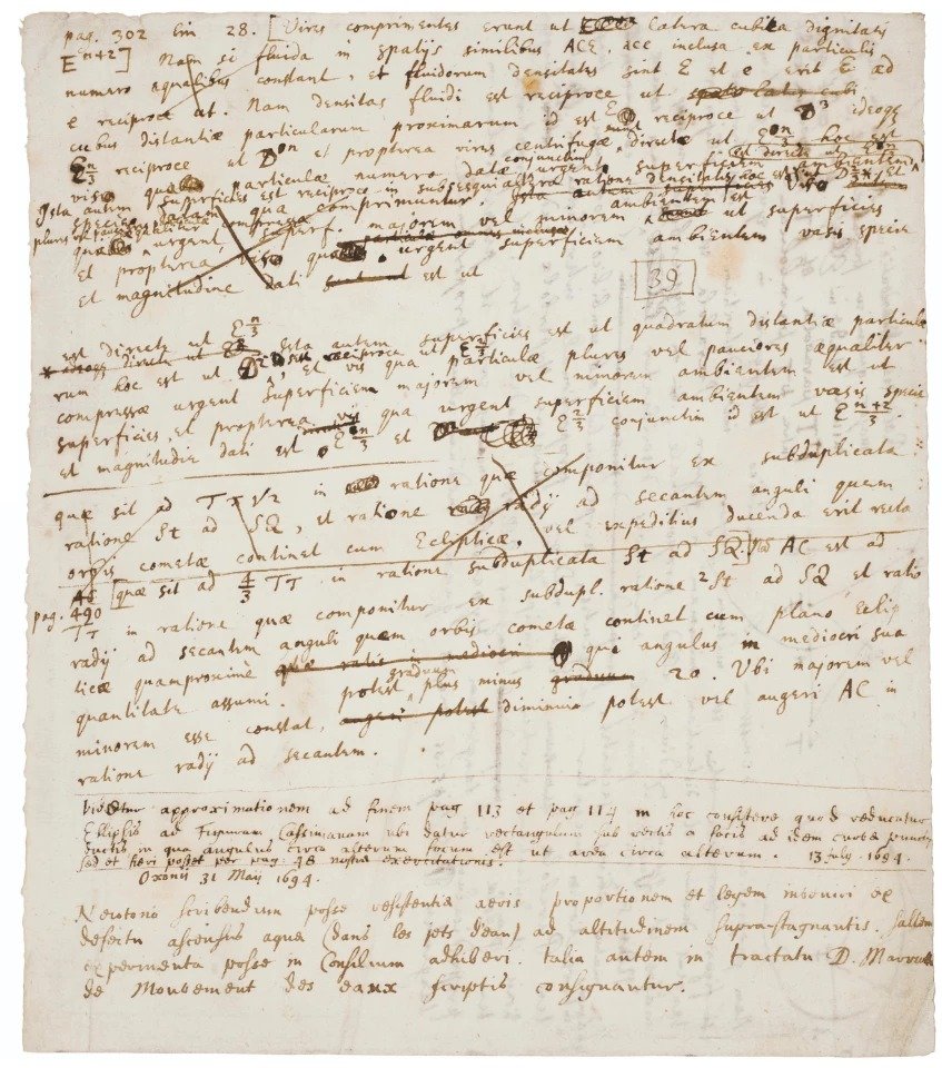دست‌نوشته یک صفحه و نیمی نیوتن با قیمت بالاتر از ۲ میلیون دلار فروخته شد