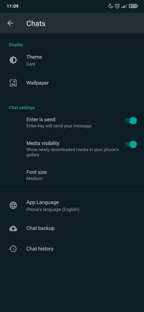 chat settings page whatsapp android سه ترفند مصرف کاهش اینترنت واتس‌اپ