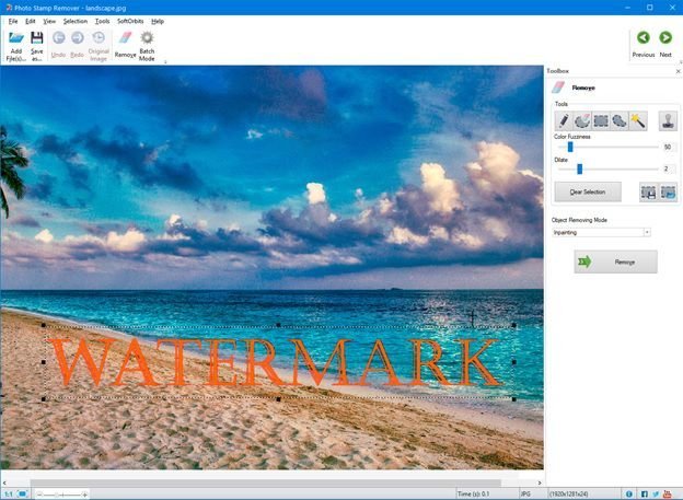 حذف واترمارک با نرم افزار softorbits watermark remover
