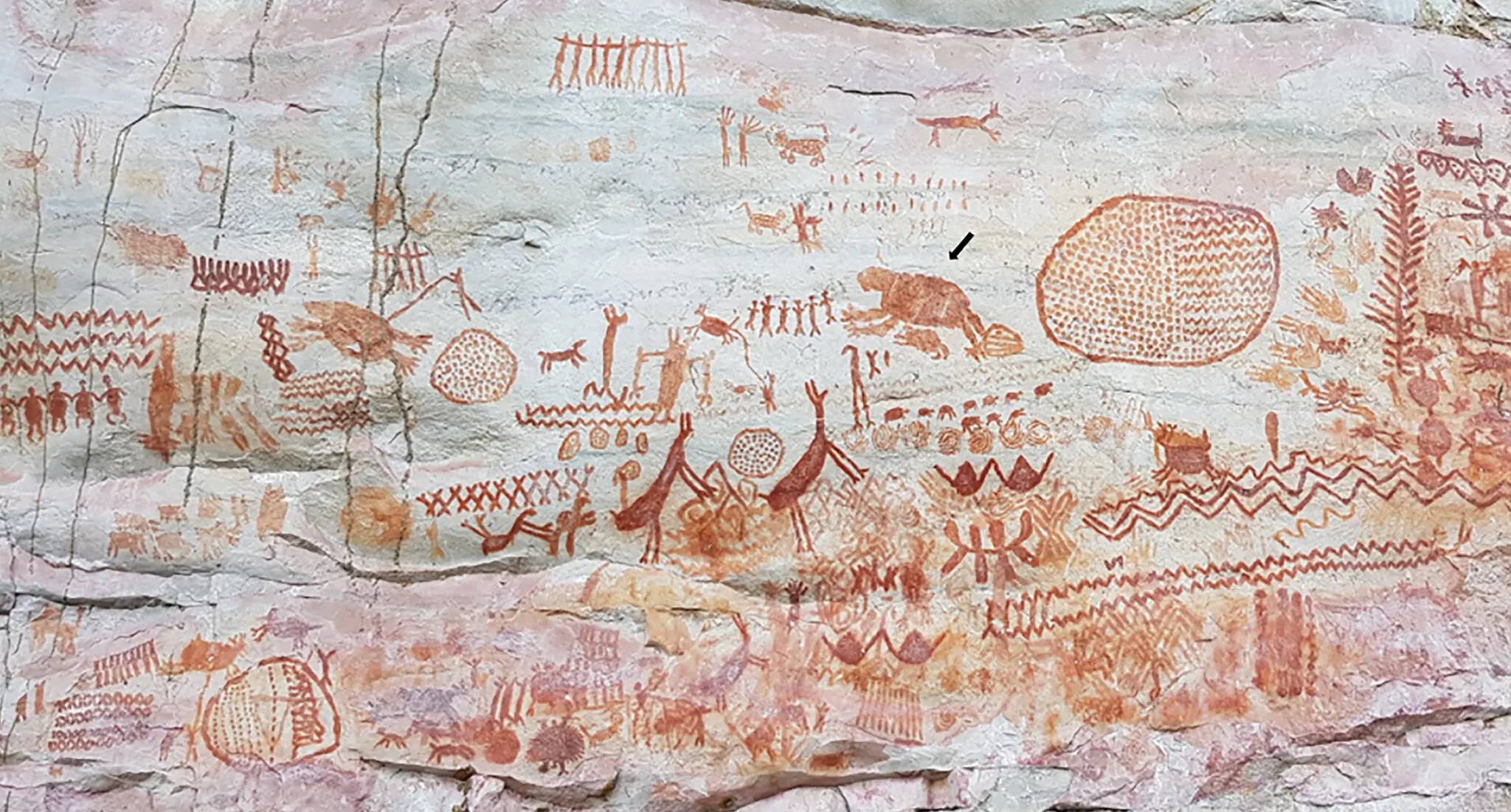 پستانداران منقرض شده عصر یخبندان در نقاشی دیواری آمازون