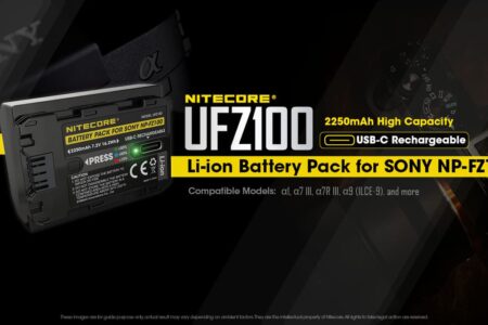 باتری دوربین Nitecore UFZ100 با درگاه USB-C کاربر را از شارژر بی‌نیاز می‌کند