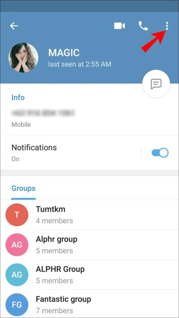 حذف مخاطبین در تلگرام