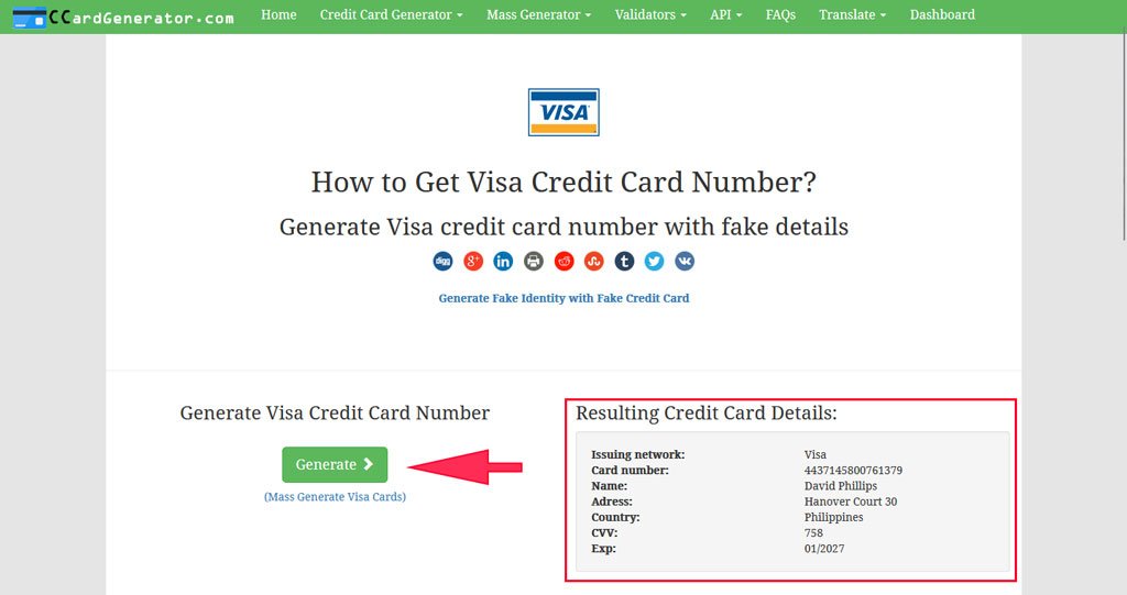 یک کارت اعتباری رایگان بسازید