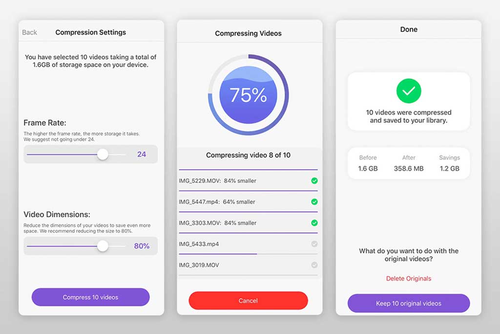 برنامه Compress Videos & Resize Video
