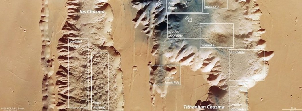 بزرگترین دره منظومه شمسی را در تصاویر جدیدی از مریخ مشاهده کنید