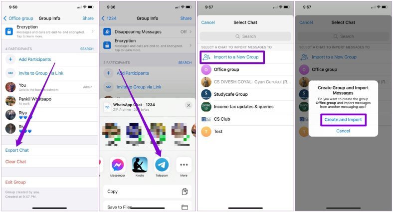 انتقال چت از واتس‌اپ به تلگرام