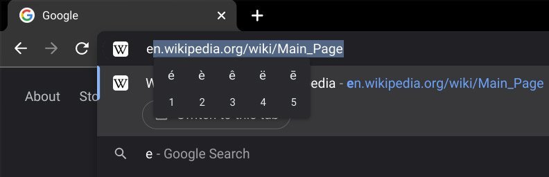 الخطوط المميزة لنظام التشغيل Chrome