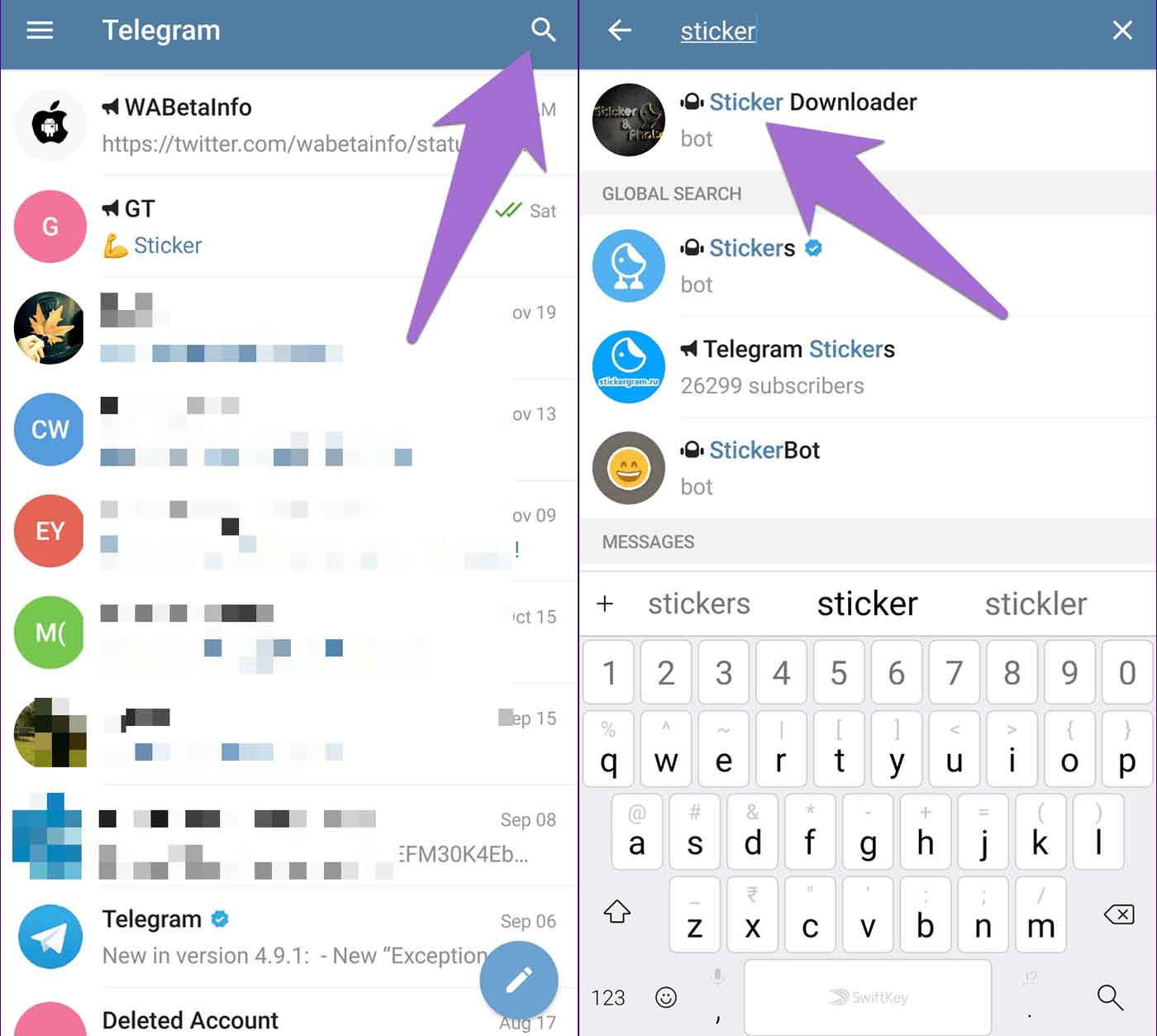 انتقال استیکر تلگرام به واتس اپ