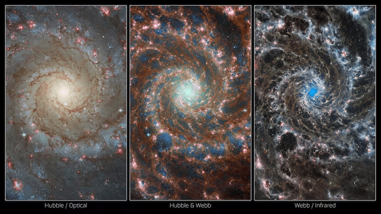تصویر تلسکوپ های هابل و جیمز وب از کهکشان فانتوم