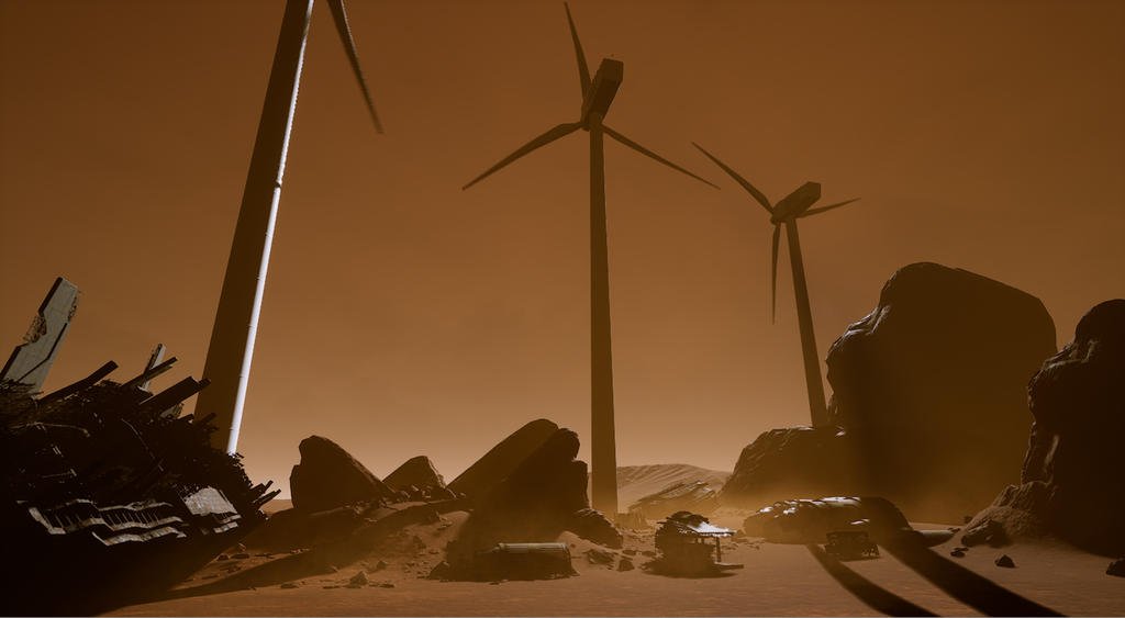 windmills on mars by smithyboy1988 dec1zl7 fullview - تامین انرژی برای استقرار انسان در مریخ محقق شد!