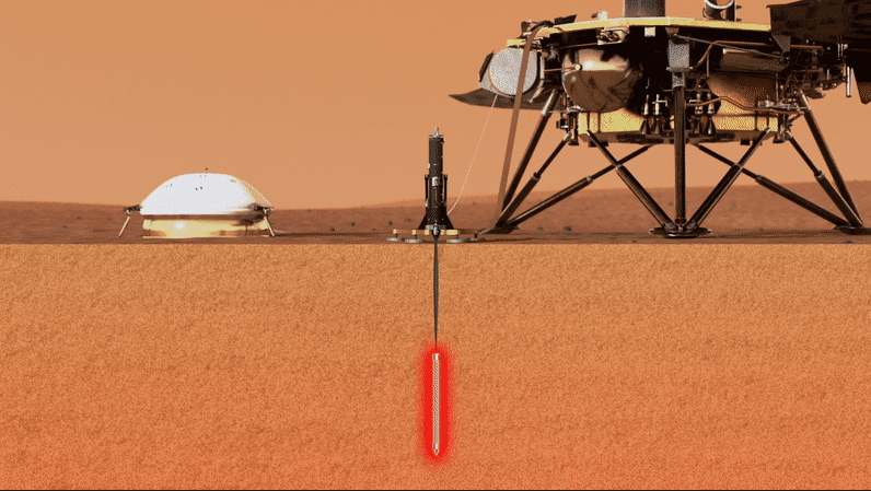دماسنج این‌سایت به‌دنبال اندازه‌گیری گرمای وارد شده‌ از درون مریخ بود تا مشخص کند چه مقدار گرما از بدنه سیاره خارج می‌شود و منبع گرما چیست.